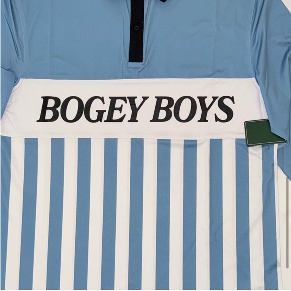 Bogey Boys by Macklemore Striped Athletic Longsleeve Jersey Powder Blue, Med NWT - Picture 8 of 16